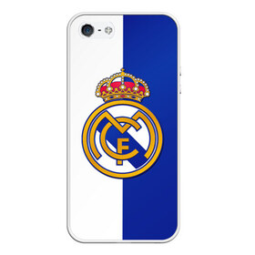 Чехол для iPhone 5/5S матовый с принтом Real Madrid в Белгороде, Силикон | Область печати: задняя сторона чехла, без боковых панелей | football | испания | клуб | мадрид | реал | фк | футбольный