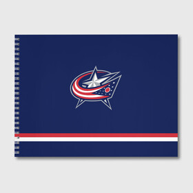 Альбом для рисования с принтом Columbus Blue Jackets в Белгороде, 100% бумага
 | матовая бумага, плотность 200 мг. | Тематика изображения на принте: columbus blue jackets | hockey | nhl | нхл | хоккей