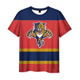 Мужская футболка 3D с принтом Florida Panthers в Белгороде, 100% полиэфир | прямой крой, круглый вырез горловины, длина до линии бедер | florida panthers | hockey | nhl | нхл | хоккей