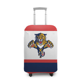 Чехол для чемодана 3D с принтом Florida Panthers white в Белгороде, 86% полиэфир, 14% спандекс | двустороннее нанесение принта, прорези для ручек и колес | florida panthers | hockey | nhl | нхл | хоккей