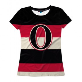 Женская футболка 3D с принтом Ottawa Senators O в Белгороде, 100% полиэфир ( синтетическое хлопкоподобное полотно) | прямой крой, круглый вырез горловины, длина до линии бедер | Тематика изображения на принте: hockey | nhl | ottawa senators | нхл | хоккей