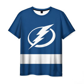 Мужская футболка 3D с принтом Tampa Bay Lightning в Белгороде, 100% полиэфир | прямой крой, круглый вырез горловины, длина до линии бедер | hockey | nhl | tampa bay lightning | нхл | хоккей