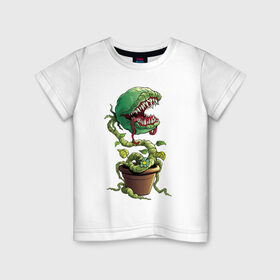 Детская футболка хлопок с принтом Plants vs zombies в Белгороде, 100% хлопок | круглый вырез горловины, полуприлегающий силуэт, длина до линии бедер | plants | zombies