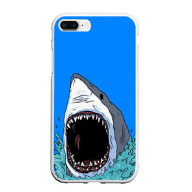 Чехол для iPhone 7Plus/8 Plus матовый с принтом shark в Белгороде, Силикон | Область печати: задняя сторона чехла, без боковых панелей | fish | ocean | shark | water | акула | море | океан | рыба