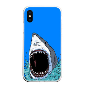 Чехол для iPhone XS Max матовый с принтом shark в Белгороде, Силикон | Область печати: задняя сторона чехла, без боковых панелей | fish | ocean | shark | water | акула | море | океан | рыба