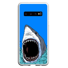 Чехол для Samsung Galaxy S10 с принтом shark в Белгороде, Силикон | Область печати: задняя сторона чехла, без боковых панелей | fish | ocean | shark | water | акула | море | океан | рыба
