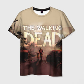 Мужская футболка 3D с принтом Walking Dead в Белгороде, 100% полиэфир | прямой крой, круглый вырез горловины, длина до линии бедер | ходячие мертвецы