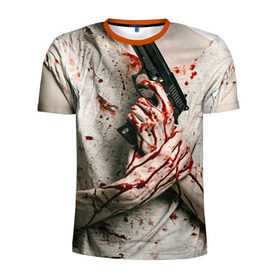Мужская футболка 3D спортивная с принтом Walking Dead в Белгороде, 100% полиэстер с улучшенными характеристиками | приталенный силуэт, круглая горловина, широкие плечи, сужается к линии бедра | 
