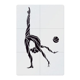 Магнитный плакат 2Х3 с принтом Гимнастка с мячом в Белгороде, Полимерный материал с магнитным слоем | 6 деталей размером 9*9 см | булавы | гимнастика | гимнастка | лента | мяч | обруч | художественная гимнастика