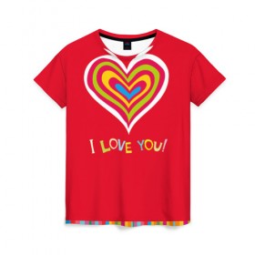 Женская футболка 3D с принтом Милое сердечко в Белгороде, 100% полиэфир ( синтетическое хлопкоподобное полотно) | прямой крой, круглый вырез горловины, длина до линии бедер | любовь | поцелуй | святой валентин | сердце | счастье | я люблю тебя