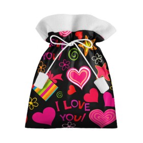 Подарочный 3D мешок с принтом Праздник любви в Белгороде, 100% полиэстер | Размер: 29*39 см | Тематика изображения на принте: любовь | поцелуй | праздник | святой валентин | сердце | счастье | я люблю тебя
