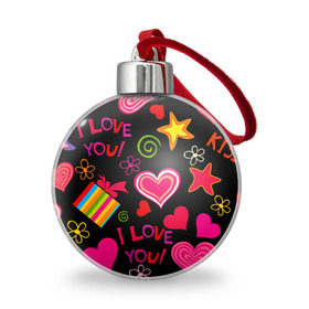 Ёлочный шар с принтом Праздник любви в Белгороде, Пластик | Диаметр: 77 мм | любовь | поцелуй | праздник | святой валентин | сердце | счастье | я люблю тебя