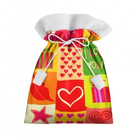 Подарочный 3D мешок с принтом Праздник любви 2 в Белгороде, 100% полиэстер | Размер: 29*39 см | губы | любовь | подарок | поцелуй | праздник | святой валентин | сердце | счастье | я люблю тебя