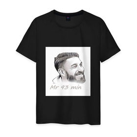 Мужская футболка хлопок с принтом Sergio Ramos в Белгороде, 100% хлопок | прямой крой, круглый вырез горловины, длина до линии бедер, слегка спущенное плечо. | 