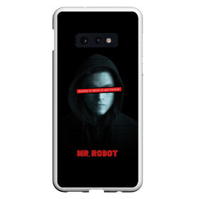 Чехол для Samsung S10E с принтом Mr Robot в Белгороде, Силикон | Область печати: задняя сторона чехла, без боковых панелей | fsociety | mr robot | анонимус | мистер робот