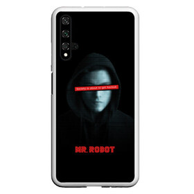 Чехол для Honor 20 с принтом Mr Robot в Белгороде, Силикон | Область печати: задняя сторона чехла, без боковых панелей | fsociety | mr robot | анонимус | мистер робот