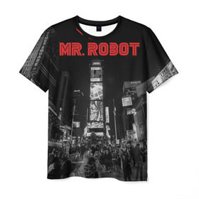 Мужская футболка 3D с принтом Мистер Робот в Белгороде, 100% полиэфир | прямой крой, круглый вырез горловины, длина до линии бедер | fsociety | mr robot | анонимус | мистер робот