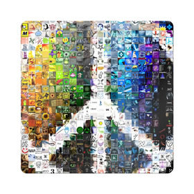 Магнит виниловый Квадрат с принтом Знак мира в Белгороде, полимерный материал с магнитным слоем | размер 9*9 см, закругленные углы | знак | калейдоскоп | картинки | мир | радуга | символ | хиппи