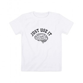 Детская футболка хлопок с принтом Мозг в Белгороде, 100% хлопок | круглый вырез горловины, полуприлегающий силуэт, длина до линии бедер | мозг