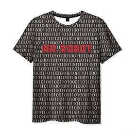 Мужская футболка 3D с принтом Mr Robot в Белгороде, 100% полиэфир | прямой крой, круглый вырез горловины, длина до линии бедер | mister | мистер | робот