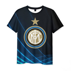 Мужская футболка 3D с принтом Inter Milan в Белгороде, 100% полиэфир | прямой крой, круглый вырез горловины, длина до линии бедер | inter | milan | интер | италия | милан | футбол | футболист