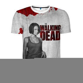 Мужская футболка 3D спортивная с принтом The Walking Dead в Белгороде, 100% полиэстер с улучшенными характеристиками | приталенный силуэт, круглая горловина, широкие плечи, сужается к линии бедра | the walking dead | америка | апокалипсис | глен | дерил | зомби | карл | кровь | рик | сша | ходячие мертвецы