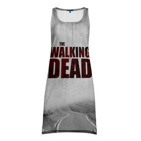 Платье-майка 3D с принтом The Walking Dead в Белгороде, 100% полиэстер | полуприлегающий силуэт, широкие бретели, круглый вырез горловины, удлиненный подол сзади. | the walking dead | америка | апокалипсис | глен | дерил | зомби | карл | кровь | рик | сша | ходячие мертвецы