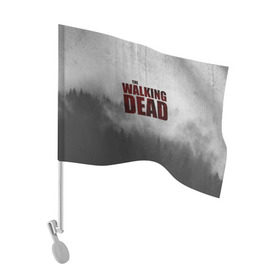Флаг для автомобиля с принтом The Walking Dead в Белгороде, 100% полиэстер | Размер: 30*21 см | the walking dead | америка | апокалипсис | глен | дерил | зомби | карл | кровь | рик | сша | ходячие мертвецы