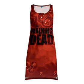 Платье-майка 3D с принтом The Walking Dead в Белгороде, 100% полиэстер | полуприлегающий силуэт, широкие бретели, круглый вырез горловины, удлиненный подол сзади. | the walking dead | америка | апокалипсис | глен | дерил | зомби | карл | кровь | рик | сша | ходячие мертвецы