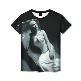 Женская футболка 3D с принтом Lady Gaga в Белгороде, 100% полиэфир ( синтетическое хлопкоподобное полотно) | прямой крой, круглый вырез горловины, длина до линии бедер | american horror story | американская история ужасов