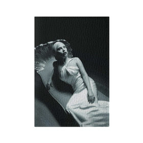 Обложка для паспорта матовая кожа с принтом Lady Gaga в Белгороде, натуральная матовая кожа | размер 19,3 х 13,7 см; прозрачные пластиковые крепления | Тематика изображения на принте: american horror story | американская история ужасов