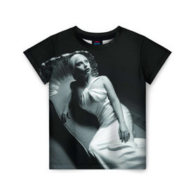 Детская футболка 3D с принтом Lady Gaga в Белгороде, 100% гипоаллергенный полиэфир | прямой крой, круглый вырез горловины, длина до линии бедер, чуть спущенное плечо, ткань немного тянется | american horror story | американская история ужасов