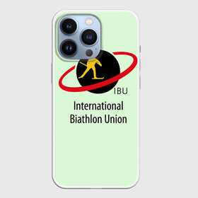Чехол для iPhone 13 Pro с принтом IBU в Белгороде,  |  | biathlon | ibu | international biathlon union | биатлон | гонка | зимний спорт | кубок мира | олимпиада | спорт | спринт | чемпионат | чемпионат мира | эстафета