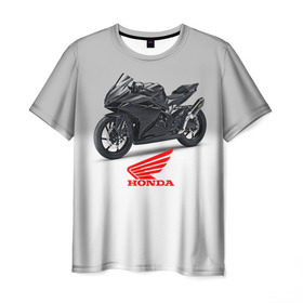 Мужская футболка 3D с принтом Honda 3 в Белгороде, 100% полиэфир | прямой крой, круглый вырез горловины, длина до линии бедер | Тематика изображения на принте: honda | moto | мото | мотоцикл | мотоциклы | хонда