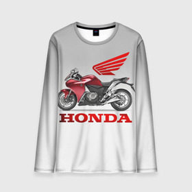 Мужской лонгслив 3D с принтом Honda 2 в Белгороде, 100% полиэстер | длинные рукава, круглый вырез горловины, полуприлегающий силуэт | honda | moto | мото | мотоцикл | мотоциклы | хонда