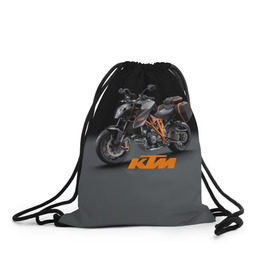 Рюкзак-мешок 3D с принтом KTM 4 в Белгороде, 100% полиэстер | плотность ткани — 200 г/м2, размер — 35 х 45 см; лямки — толстые шнурки, застежка на шнуровке, без карманов и подкладки | Тематика изображения на принте: ktm | moto | катээм | ктм | мото | мотоцикл | мотоциклы