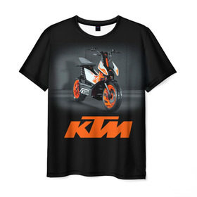 Мужская футболка 3D с принтом KTM 2 в Белгороде, 100% полиэфир | прямой крой, круглый вырез горловины, длина до линии бедер | ktm | moto | катээм | ктм | мото | мотоцикл | мотоциклы