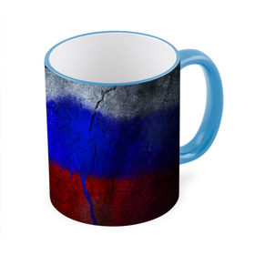 Кружка 3D с принтом Триколор (Краской на земле) в Белгороде, керамика | ёмкость 330 мл | russia | белый | красный | российский флаг | россия | синий | триколор