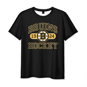 Мужская футболка 3D с принтом Boston Bruins в Белгороде, 100% полиэфир | прямой крой, круглый вырез горловины, длина до линии бедер | boston bruins | nxl | stanley cup | хоккей