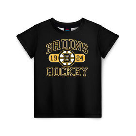 Детская футболка 3D с принтом Boston Bruins в Белгороде, 100% гипоаллергенный полиэфир | прямой крой, круглый вырез горловины, длина до линии бедер, чуть спущенное плечо, ткань немного тянется | Тематика изображения на принте: boston bruins | nxl | stanley cup | хоккей
