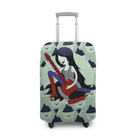 Чехол для чемодана 3D с принтом Marceline в Белгороде, 86% полиэфир, 14% спандекс | двустороннее нанесение принта, прорези для ручек и колес | adventure time | finn | jake | marceline | вампир | время приключений | джейк | марселин | финн