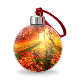 Ёлочный шар с принтом Осень в Белгороде, Пластик | Диаметр: 77 мм | autumn | bright | colors | forest | trees | деревья | краски | лес | лучи | осень | солнце | цвета | яркие