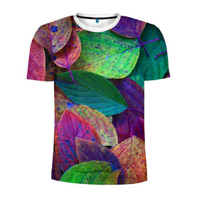 Мужская футболка 3D спортивная с принтом Осень в Белгороде, 100% полиэстер с улучшенными характеристиками | приталенный силуэт, круглая горловина, широкие плечи, сужается к линии бедра | autumn | bright | color | forest | leaves | paint | trees | деревья | краски | лес | листья | осень | цвета | яркие