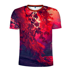 Мужская футболка 3D спортивная с принтом Осень в Белгороде, 100% полиэстер с улучшенными характеристиками | приталенный силуэт, круглая горловина, широкие плечи, сужается к линии бедра | autumn | bright | colors | forest | trees | деревья | краски | лес | лучи | осень | солнце | цвета | яркие