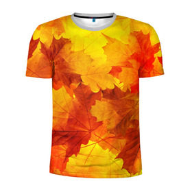 Мужская футболка 3D спортивная с принтом Осень в Белгороде, 100% полиэстер с улучшенными характеристиками | приталенный силуэт, круглая горловина, широкие плечи, сужается к линии бедра | autumn | bright | color | forest | leaves | maple | paint | trees | деревья | клен | краски | лес | листья | осень | цвета | яркие