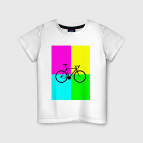 Детская футболка хлопок с принтом Велосипед фикс в Белгороде, 100% хлопок | круглый вырез горловины, полуприлегающий силуэт, длина до линии бедер | Тематика изображения на принте: fix | вело | велосипед | прикол | фикс