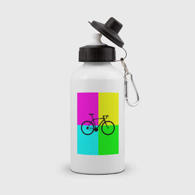 Бутылка спортивная с принтом Велосипед фикс в Белгороде, металл | емкость — 500 мл, в комплекте две пластиковые крышки и карабин для крепления | fix | вело | велосипед | прикол | фикс
