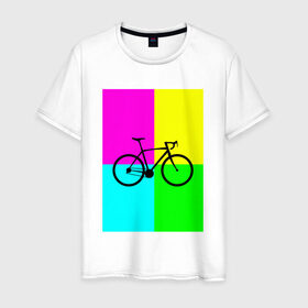 Мужская футболка хлопок с принтом Велосипед фикс в Белгороде, 100% хлопок | прямой крой, круглый вырез горловины, длина до линии бедер, слегка спущенное плечо. | fix | вело | велосипед | прикол | фикс
