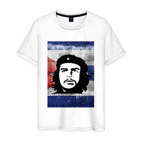 Мужская футболка хлопок с принтом Че в Белгороде, 100% хлопок | прямой крой, круглый вырез горловины, длина до линии бедер, слегка спущенное плечо. | куба | революция | чегевара