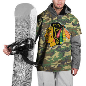 Накидка на куртку 3D с принтом Blackhawks Camouflage в Белгороде, 100% полиэстер |  | camouflage | chicago blackhawks | hockey | nhl | нхл | хоккей